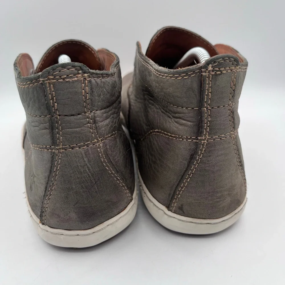Frye Men's 9.5 Chukka Sneakers SMK Gray Leather Casual Shoes Lace-Up‎